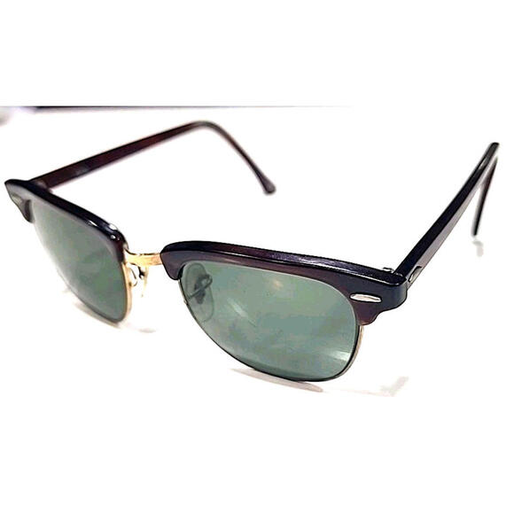 Ray Ban B&L W0366 Vintage 80's Brown Gold Green Clubmaster Sunglasses 51-21 USA